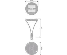 60W LED gatvės šviestuvas URBAN FLEX, pilkas, 2700K, 160° x 47°