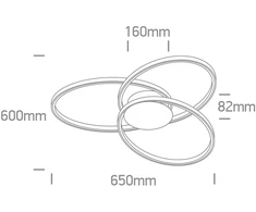 60W LED lubinis šviestuvas, juodas, 3000K, dimeriuojamas, 63154D/B/W