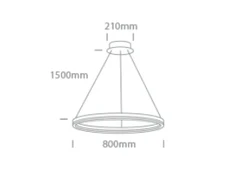 60W LED pakabinamas šviestuvas, juodas, 3000K, 63144B/B/W