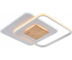 Lubinis šviestuvas 60W LED paviršinis šviestuvas, baltos/medžio sp., 3000K-6000K, dimeriuojamas