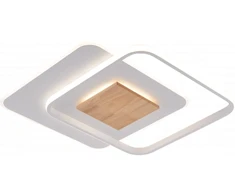 Lubinis šviestuvas 60W LED paviršinis šviestuvas, baltos/medžio sp., 3000K-6000K, dimeriuojamas