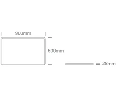 Lubinis šviestuvas 60W LED paviršinis šviestuvas, juodos sp., 2800/3300/4000K, 900x600mm, UGR19, 62020PU/B/V