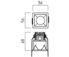 6,2/8,9W LED įleidžiamas šviestuvas XDOMINO, juodas, 4000K