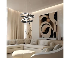 62W LED pakabinamas šviestuvas AREZIA, juodas, 3000K, 4324000