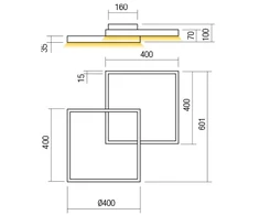 Lubinis šviestuvas 62W LED paviršinis šviestuvas FEBE, baltas, 4000K, dimeriuojamas, 01-2858
