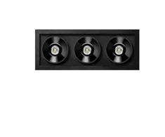 6,3W LED įleidžiamas šviestuvas FOSTER REC 3, juodas, 3000K