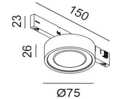 6,3W LED šviestuvas SOL MINI į magnetinę sistemą MICRO_LINE, juodas, 3000K