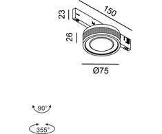 6,3W LED šviestuvas SOL MINI į magnetinę sistemą MICRO_LINE, vario/juodos sp., 3000K, DALI
