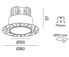6,3W LED užglaistomas šviestuvas INVISIBLE MINI R, juodas, 3000K, IP44