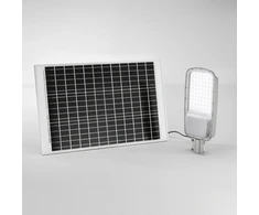 64W LED gatvės šviestuvas su saulės baterija RADIUS, sidabro sp., 3000K, IP65