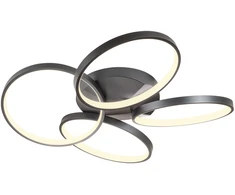 Lubinis šviestuvas 64W LED paviršinis šviestuvas ESPIRAL, juodas, 3000K, dimeriuojamas, 01-2683