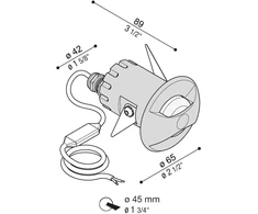 6,5W LED įleidžiamas lauko šviestuvas CNC 50 TOP 2L, pilkas, 3000K, šviečia į abi puses