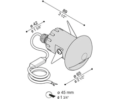 6,5W LED įleidžiamas lauko šviestuvas CNC 50 TOP L, pilkas, 3000K