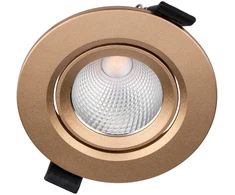 6,5W LED įleidžiamas pakreipiamas šviestuvas PT 08, matinės aukso sp., 4000K