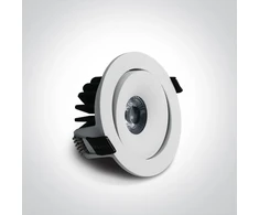 6,5W LED įleidžiamas pakreipiamas šviestuvas, baltas, 3000K, 11107P/W/W