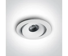 6,5W LED įleidžiamas pakreipiamas šviestuvas, baltas, 3000K, 11107P/W/W