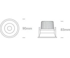 6,5W LED įleidžiamas, pakreipiamas šviestuvas, baltas, 3000/3500/4000K, IP54, dimeriuojamas, 11107WD/W/V