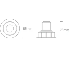 6,5W LED įleidžiamas pakreipiamas šviestuvas, baltas, 3000/3500/4000K, 11107K/W/V