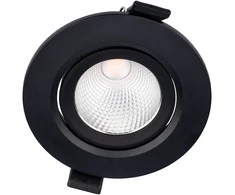 6,5W LED įleidžiamas pakreipiamas šviestuvas PT 08, matinės juodos sp., 4000K