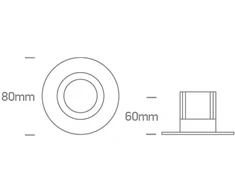6,5W LED įleidžiamas šviestuvas, baltas, 3000/3500/4000K, dimeriuojamas, 10107HA/W/V