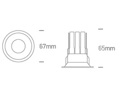 6,5W LED įleidžiamas šviestuvas, baltas, 3000/3500/4000K, IP65, dimeriuojamas, 10107WP/W/V