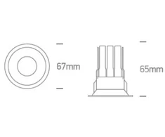 6,5W LED įleidžiamas šviestuvas, juodas, 3000/3500/4000K, 10107WP/B/V