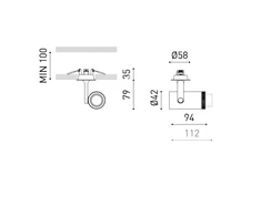 6,5W LED įleidžiamas šviestuvas PLUS MINI, baltu korpusu, 2700K, DALI