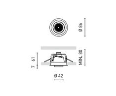6,5W LED įleidžiamas šviestuvas POP UP, baltas, 2700K