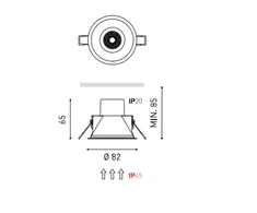 6,5W LED įleidžiamas šviestuvas SHOT LIGHT M, juodas, 3000K, dimeriuojamas, IP65