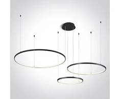 65W LED pakabinamas šviestuvas, juodas, 3000K, 40cm/60cm/80cm, dimeriuojamas, 63150B/B/W