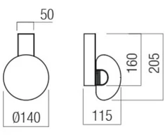 6,5W LED sieninis šviestuvas SINCLAIR, juodas, 3000K, 01-3240