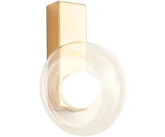 6,5W LED sieninis šviestuvas SINCLAIR, matinės aukso sp./skaidrus, 3000K, 01-3239