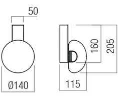 6,5W LED sieninis šviestuvas SINCLAIR, matinės aukso sp./skaidrus, 3000K, 01-3239