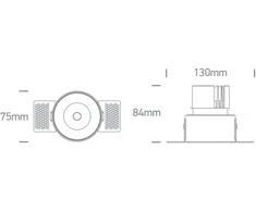 6,5W LED užglaistomas šviestuvas, juodas, 3000/3500/4000K, IP54, dimeriuojamas, 10107BT/B/V