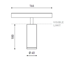 Sieninis šviestuvas 6,5W šviestuvas TOP į magnetines sistemas, 3000K, IP20, juodas, DALI