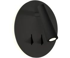 6W + 3W LED sieninis šviestuvas PANAU, juodas, 3000K, A3660001N