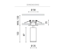 6W įleidžiamas šviestuvas FIT 35, 3000K, 38º, baltas