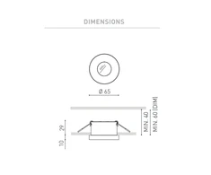 6W įleidžiamas šviestuvas PUCK RECESSED S, 3000K, baltas