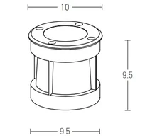 6W LED įleidžiamas į žemę lauko šviestuvas, plieno sp., 3000K, E189