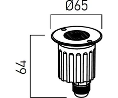 6W LED įleidžiamas į žemę šviestuvas XGROUND, plieno sp., 3000K, IP67