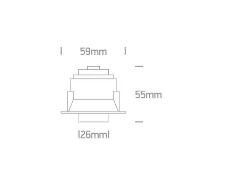 6W LED įleidžiamas reguliuojamas šviestuvas, baltas, 3000K, 11106T/W/W