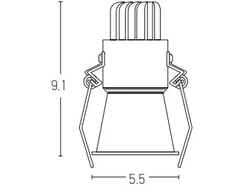 6W LED įleidžiamas šviestuvas, baltas, 3000K, S073