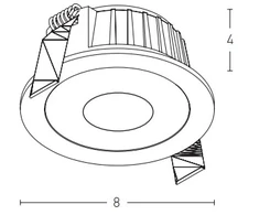 6W LED įleidžiamas šviestuvas, juodas, 3000K, S110