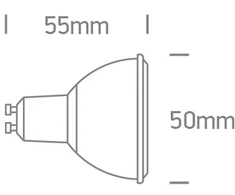 6W LED lemputė, GU10, 3000K, 60°, 7306CGA/W