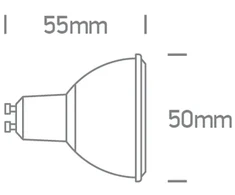 6W LED lemputė, GU10, 3000K, 60°, 7306DG/W