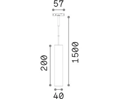 6W LED pakabinamas šviestuvas į linijinės sistemos bėgelį DEVA, juodas, 3000K, 332932