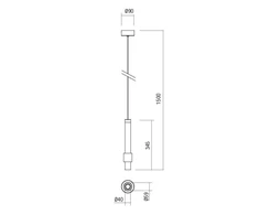 6W LED pakabinamas šviestuvas TYCON, juodos/aukso sp., 3000K, 01-1994