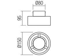 6W LED paviršinis lubinis šviestuvas PUNKT, juodas, 3000K