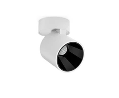 Lubinis šviestuvas 6W LED paviršinis šviestuvas FLIP SURFACE SPOT, baltu korpusu/juodu reflektoriumu, 2700K