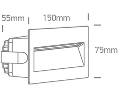 6W LED sieninis įleidžiamas fasado šviestuvas, juodas, 2200/2700/3000/4000K, IP65, 68068B/B/V